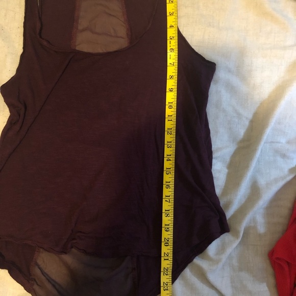 SALE 2for$15 High-Low Sheer Back Panel Tank Top Maroon Flowy DEX​ - Picture 5 of 5
